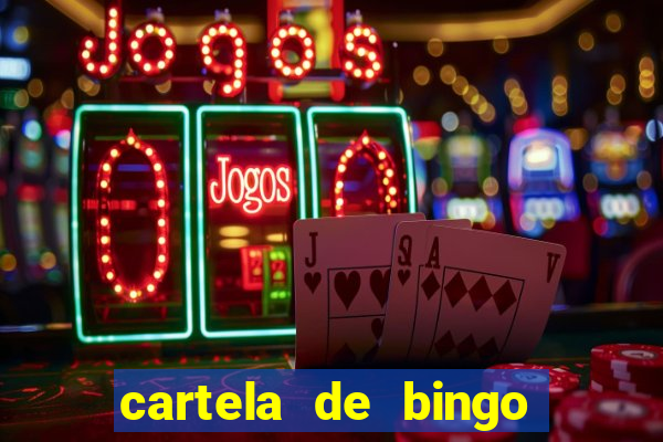 cartela de bingo cha de bebe